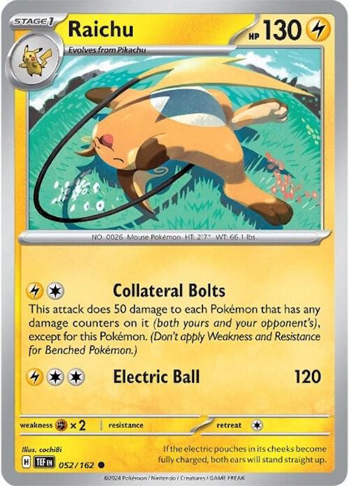 Pokemon Raichu 52/162 Temporal Forces