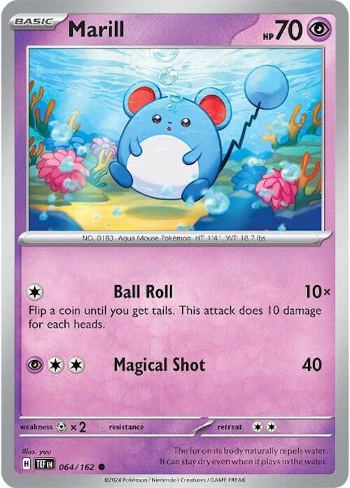 Pokemon Marill 64/162 Temporal Forces