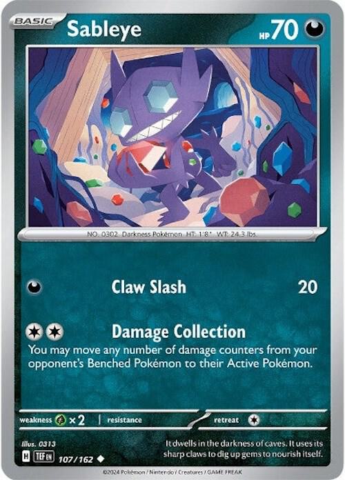 Pokemon Sableye 107/162 Temporal Forces