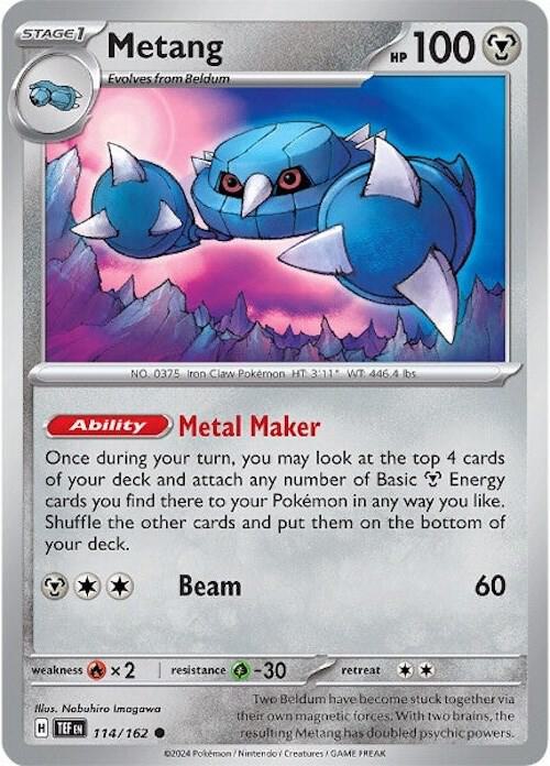 Pokemon Metang 114/162 Temporal Forces