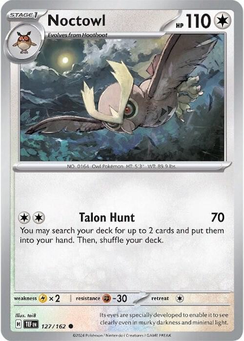 Pokemon Noctowl 127/162 Temporal Forces