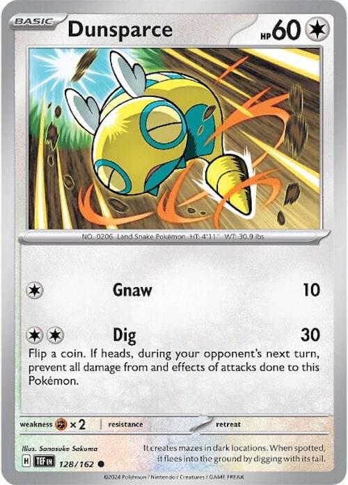 Pokemon Dunsparce 128/162 Temporal Forces