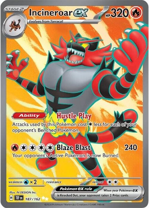Pokemon Incineroar ex 187/162 Temporal Forces