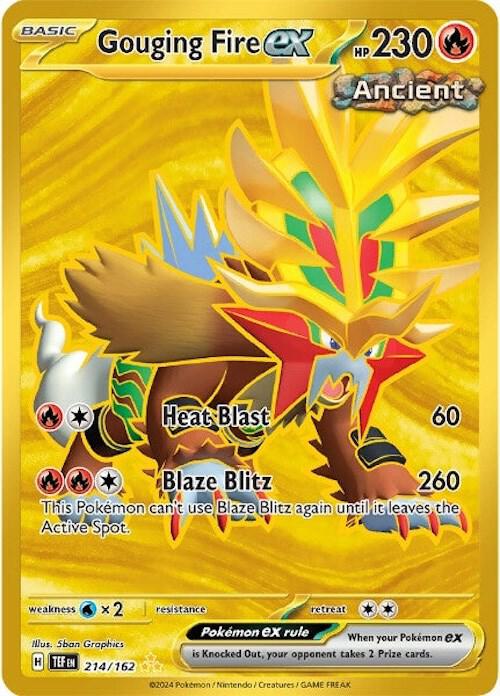 Pokemon Gouging Fire Ex 214/162 Temporal Force