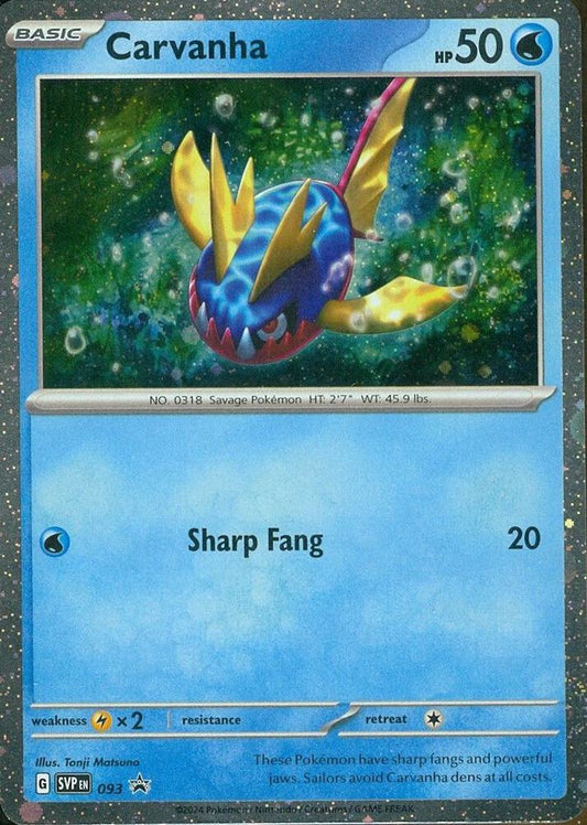Pokemon Carvanha 93 SVP Black Star Promos