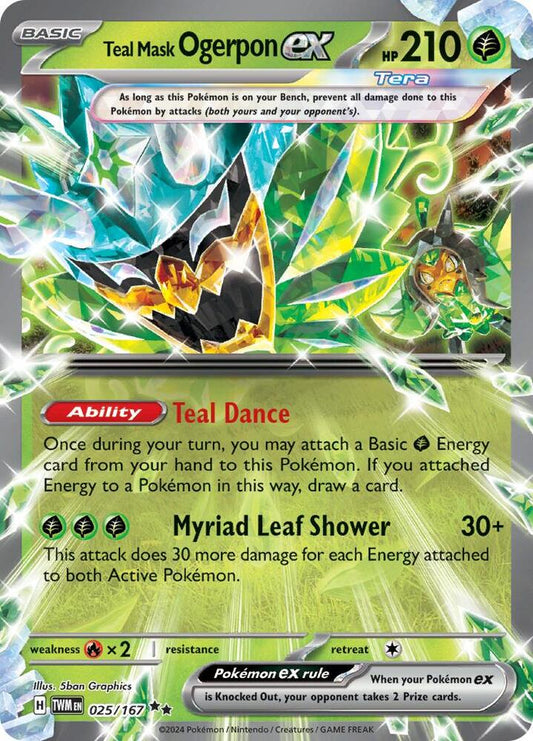 Pokemon Teal Mask Ogerpon ex 25/167 Twilight Masquerade