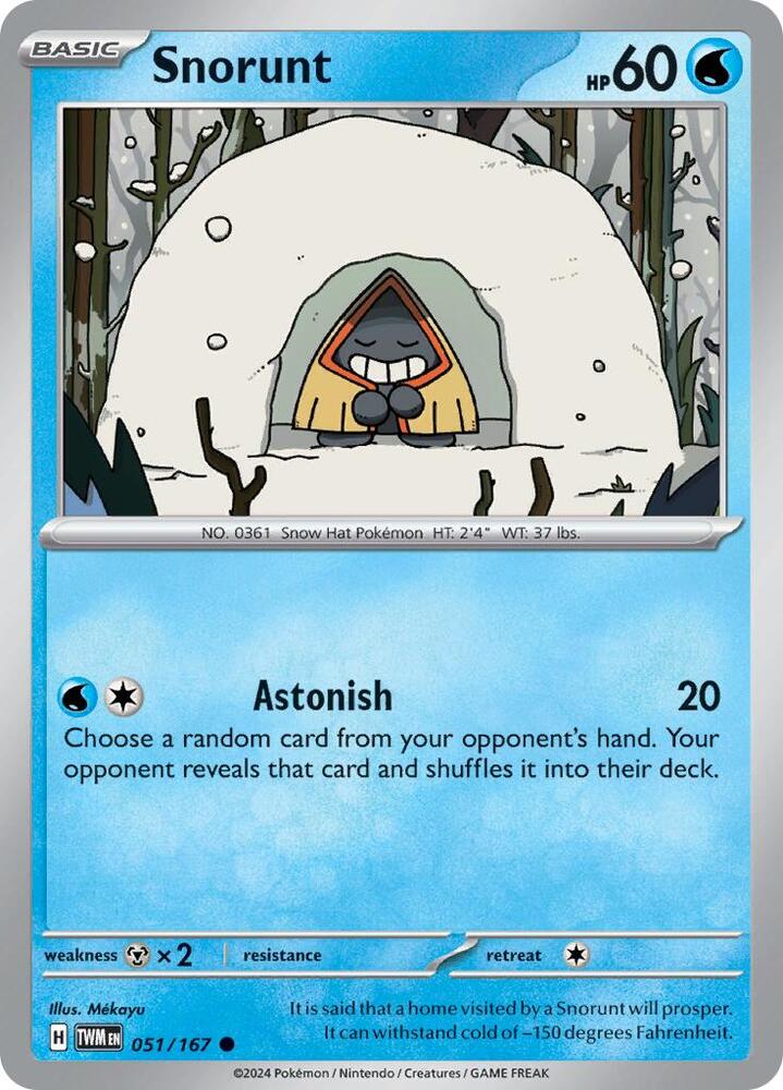 Pokemon Snorunt 51/167 Twilight Masquerade