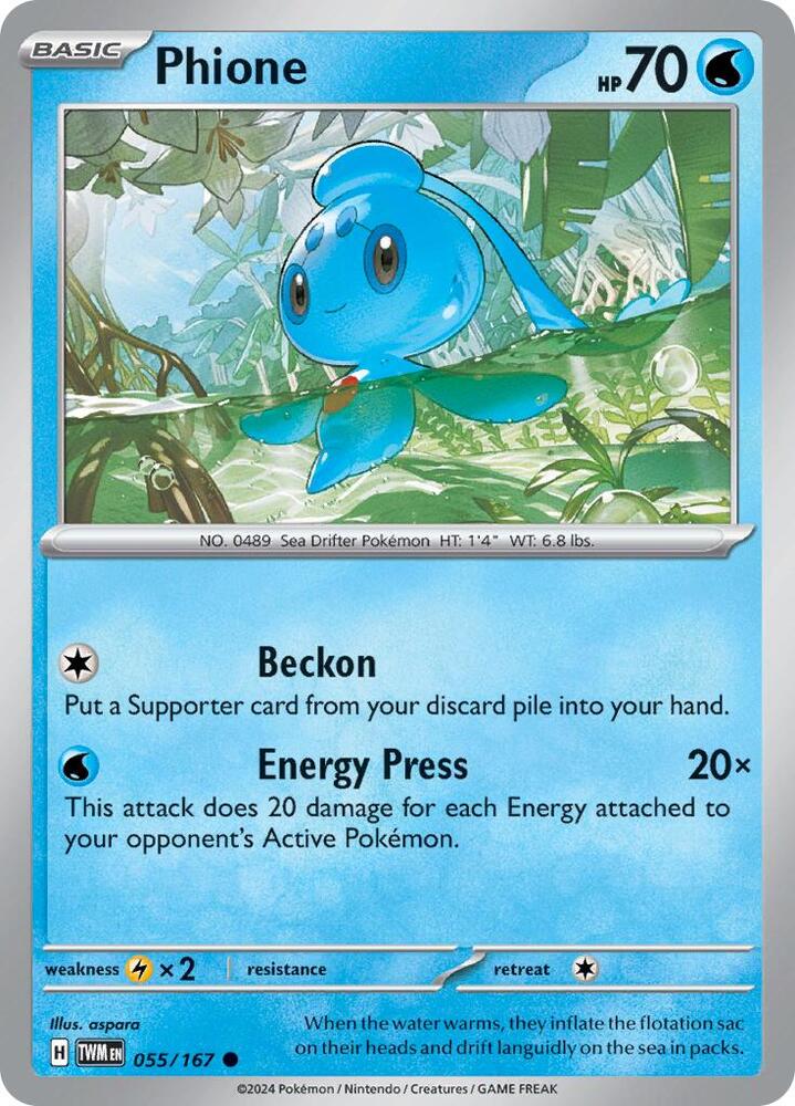 Pokemon Phione 55/167 Twilight Masquerade