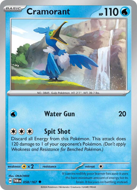 Pokemon Cramorant 58/167 Twilight Masquerade