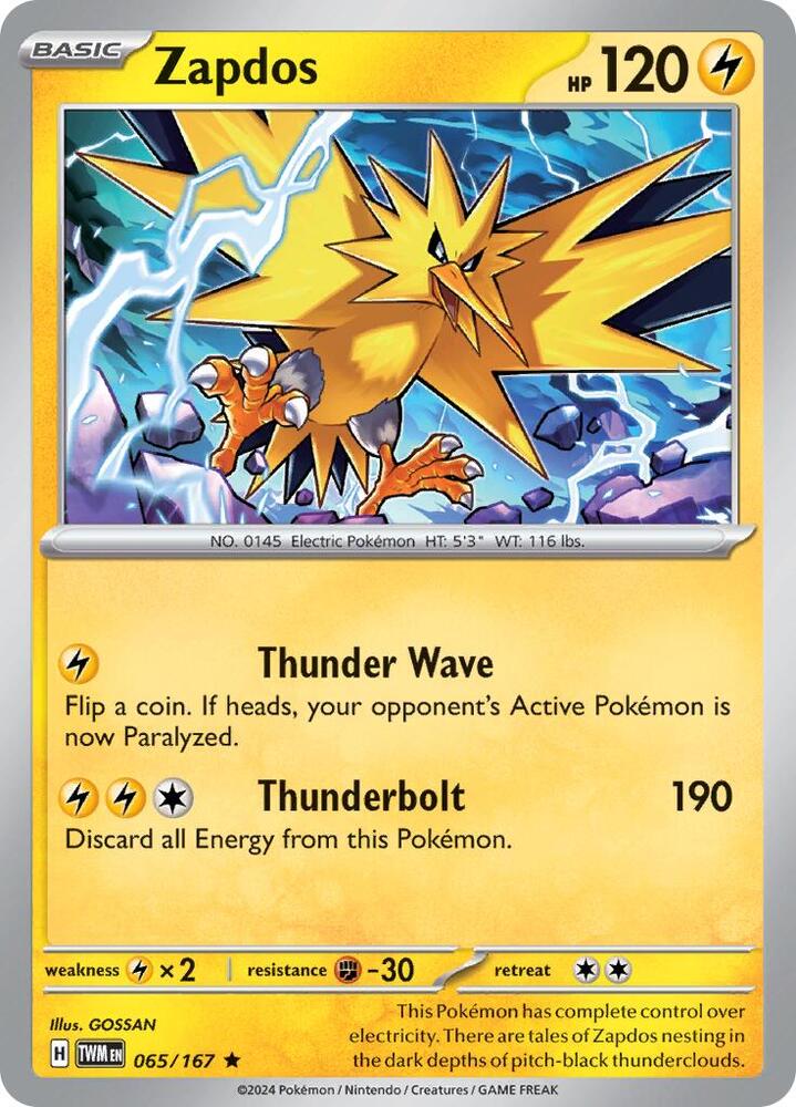 Pokemon Zapdos 65/167 Twilight Masquerade