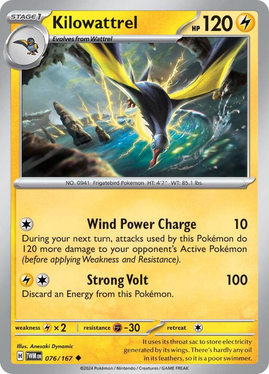 Pokemon Kilowattrel 76/167 Twilight Masquerade