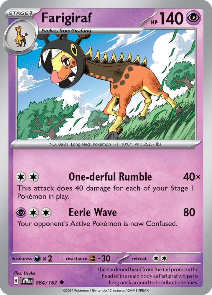 Pokemon Farigiraf 84/167 Twilight Masquerade