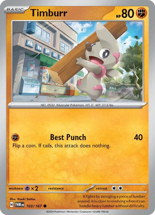 Pokemon Timburr 103/167 Twilight Masquerade