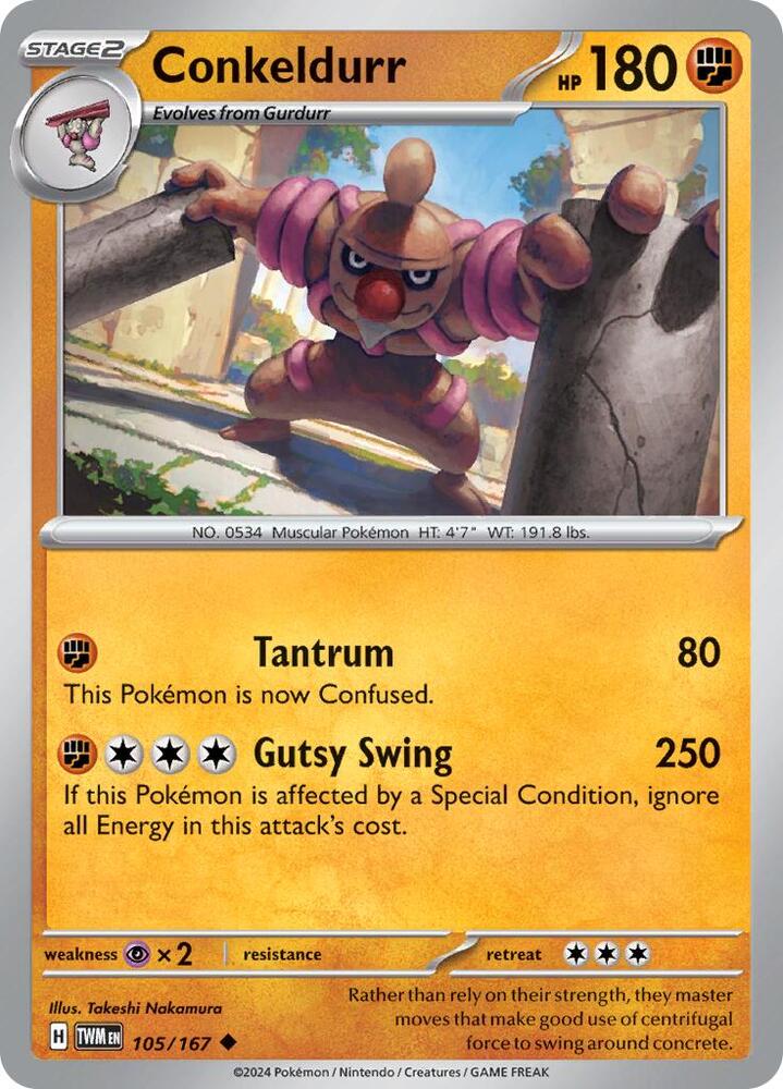 Pokemon Conkeldurr 105/167 Twilight Masquerade