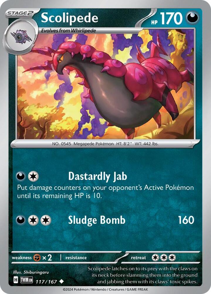 Pokemon Scolipede 117/167 Twilight Masquerade