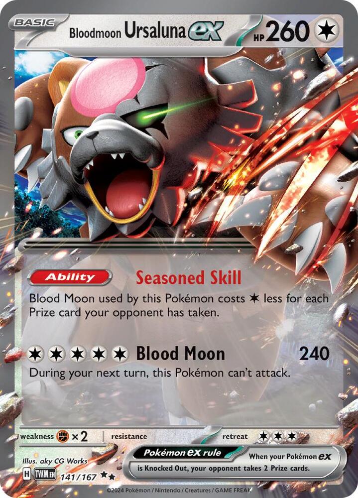 Pokemon Bloodmoon Ursaluna ex 141/167 Twilight Masquerade
