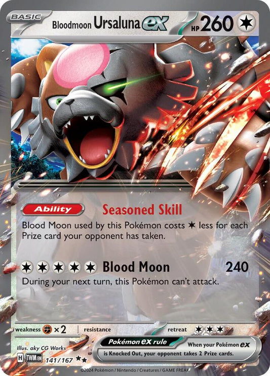 Pokemon Bloodmoon Ursaluna ex 141/167 Twilight Masquerade
