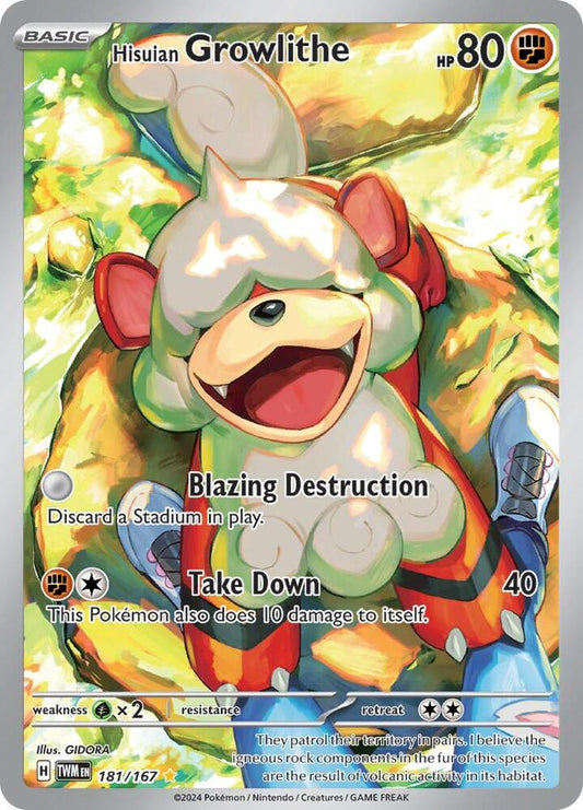 Pokemon Hisuian Growlithe 181/167 Twilight Masquerade