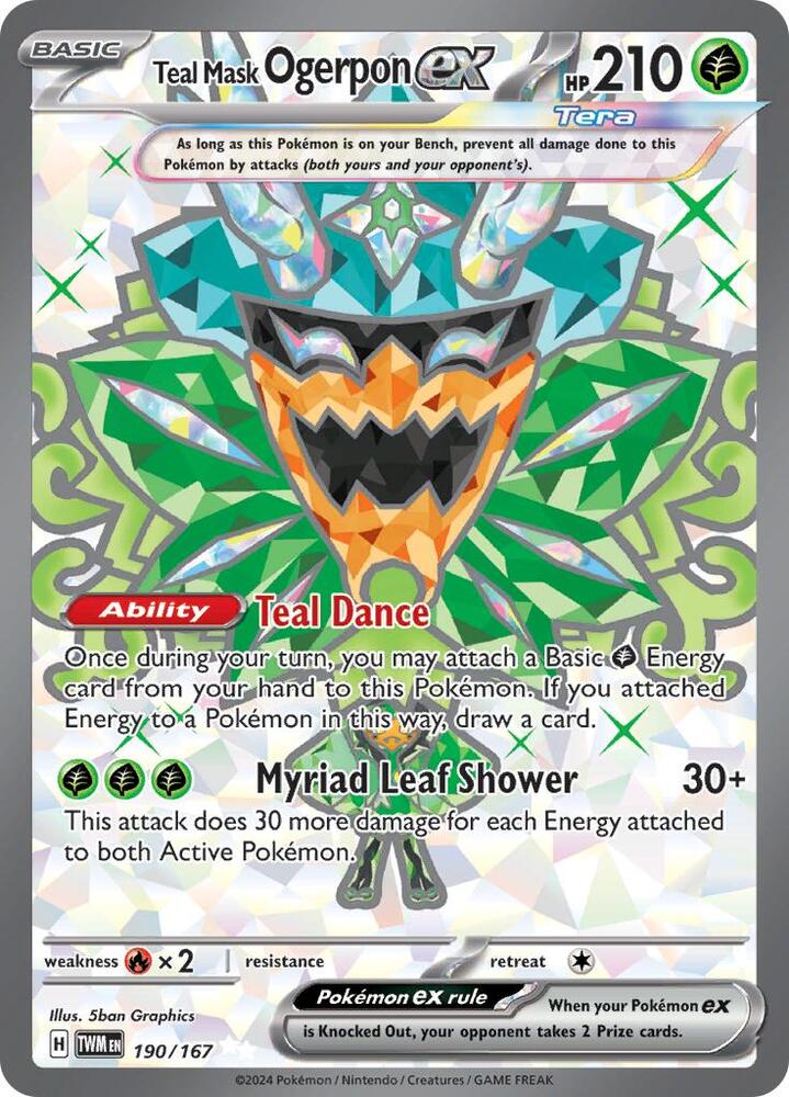 Pokemon Teal Mask Ogerpon ex 190/167 Twilight Masquerade