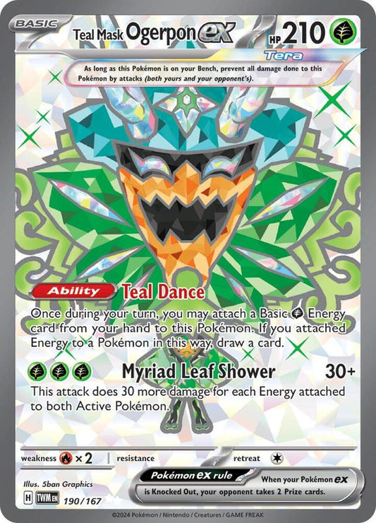 Pokemon Teal Mask Ogerpon ex 190/167 Twilight Masquerade