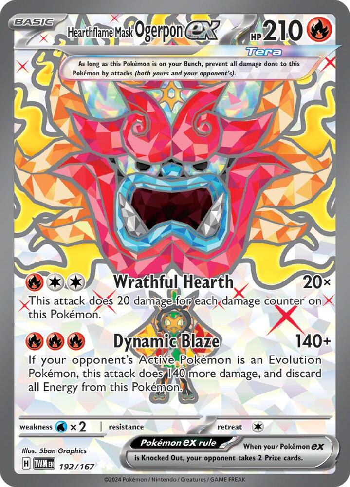 Pokemon Hearthflame Mask Ogerpon ex 192/167 Twilight Masquerade