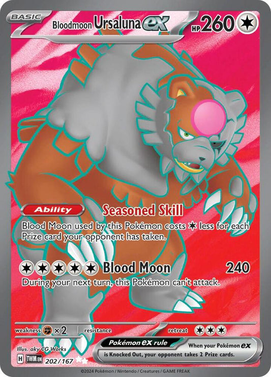 Pokemon Bloodmoon Ursaluna ex 202/167 Twilight Masquerade