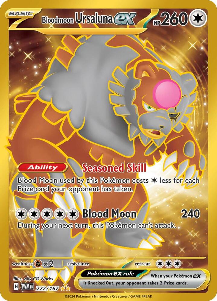 Pokemon Bloodmoon Ursaluna ex 222/167 Twilight Masquerade