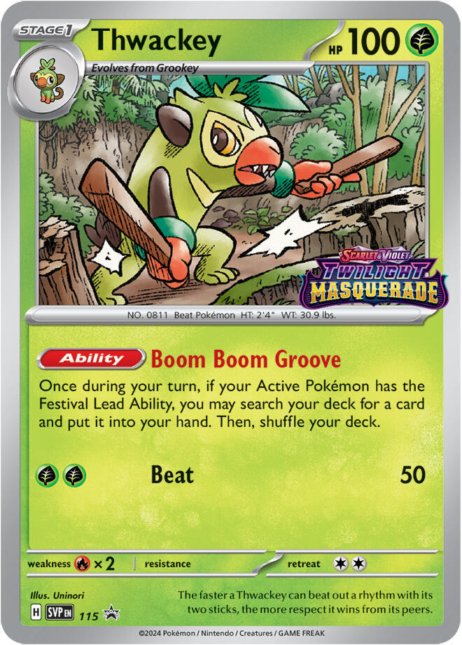 Pokemon Thwackey 115 SVP Black Star Promos