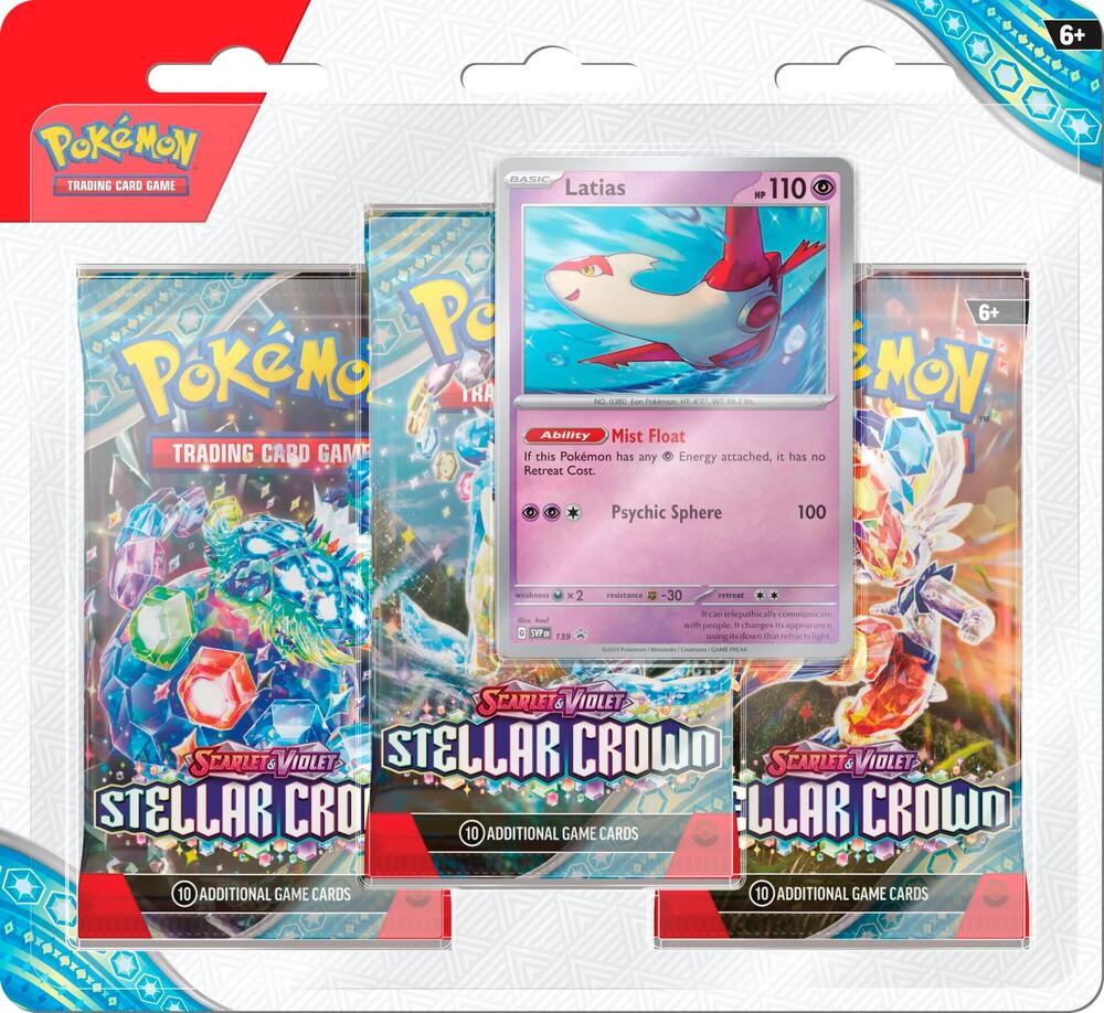 Pokemon Stellar Crown 3 Pack Blister