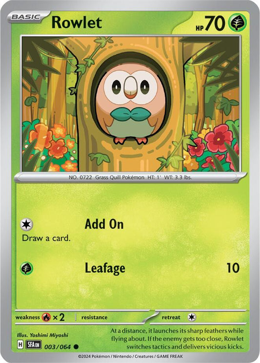 Pokemon Rowlet 3/64 Shrouded Fable