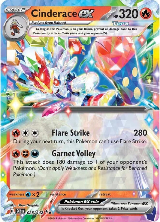 Pokemon Cinderace ex 28/142 Stellar Crown
