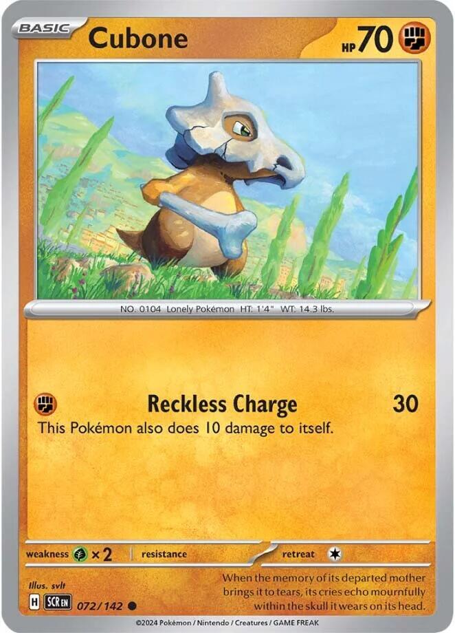 Pokemon Cubone 72/142 Stellar Crown