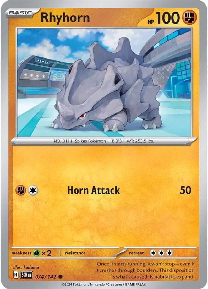 Pokemon Rhyhorn 74/142 Stellar Crown