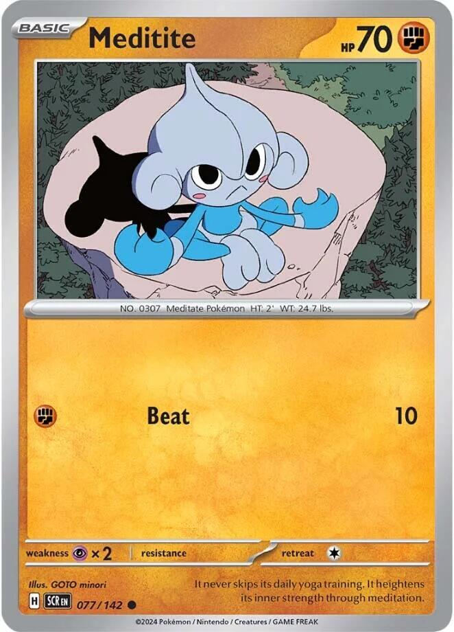Pokemon Meditite 77/142 Stellar Crown