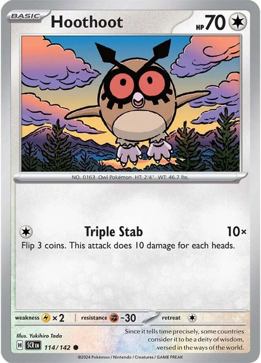 Pokemon Hoothoot 114/142 Stellar Crown