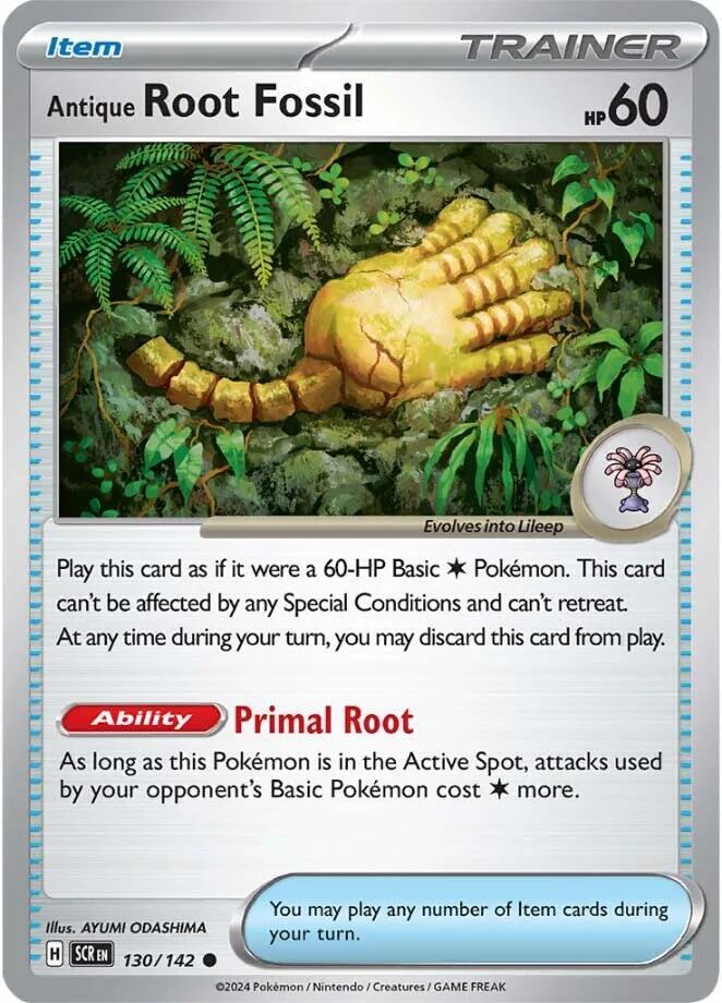Pokemon Antique Root Fossil 130/142 Stellar Crown