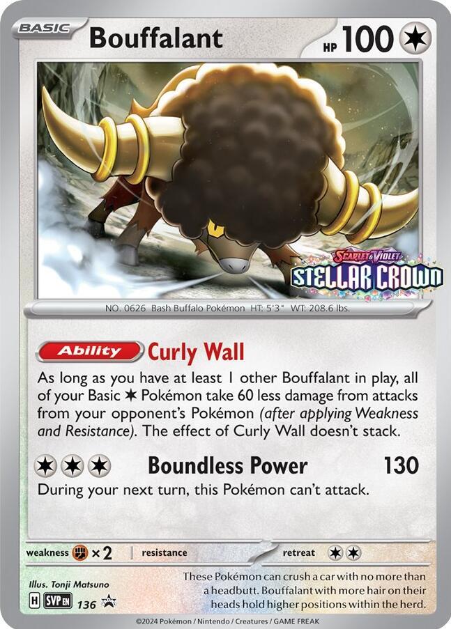 Pokemon Bouffalant 136 SVP Black Star Promos