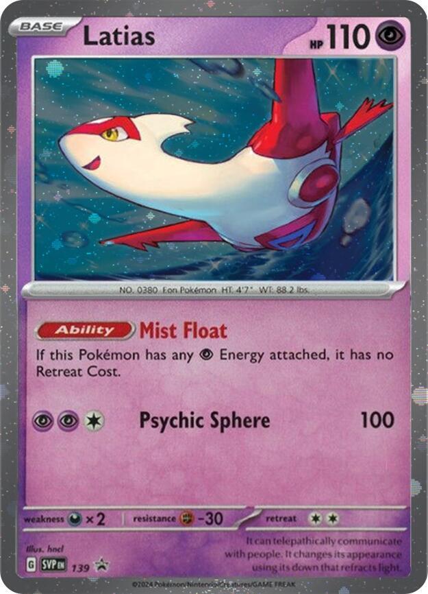 Pokemon Latias 139 SVP Black Star Promos
