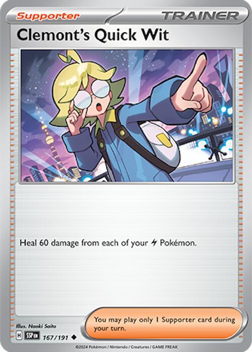 Pokemon Clemont's Quick Wit 167/191 Surging Sparks