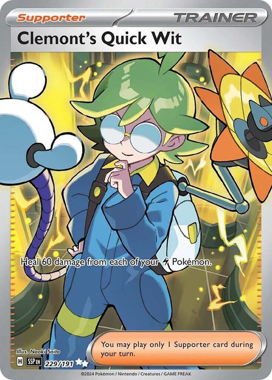 Pokemon Clemont's Quick Wit 229/191 Surging Sparks