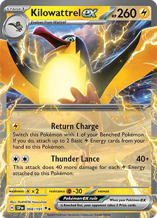 Pokemon Kilowattrel ex 68/191 Surging Sparks