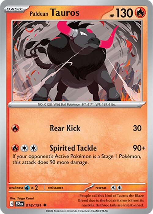 Pokemon Paldean Tauros 18/191 Surging Sparks