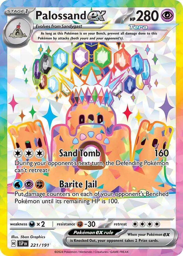 Pokemon Palossand ex 221/191 Surging Sparks