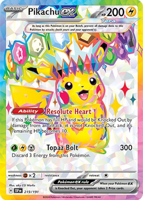 Pokemon Pikachu ex 219/191 Surging Sparks