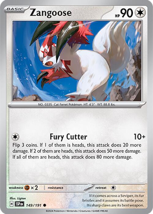 Pokemon Zangoose 149/191 Surging Sparks