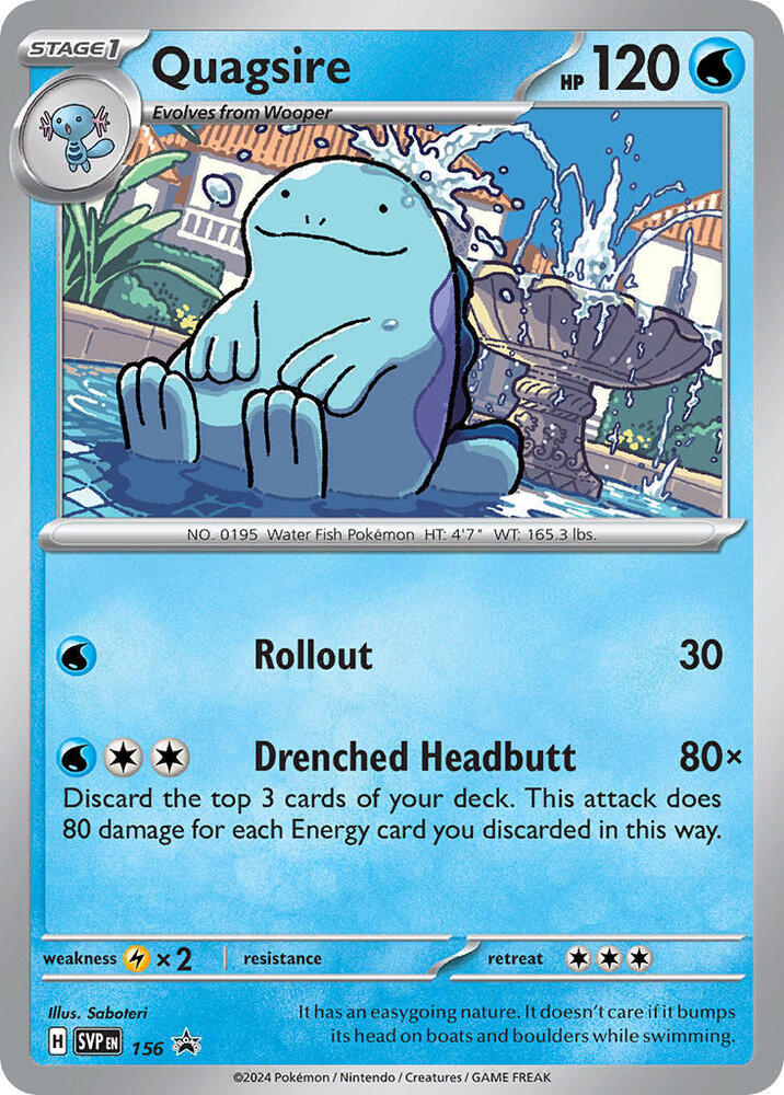 Pokemon Quagsire 156 SVP Black Star Promos