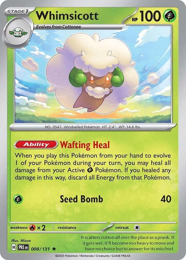 Pokemon Whimsicott 8/131 Prismatic Evolutions