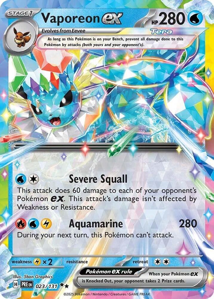 Pokemon Vaporeon ex 23/131 Prismatic Evolutions