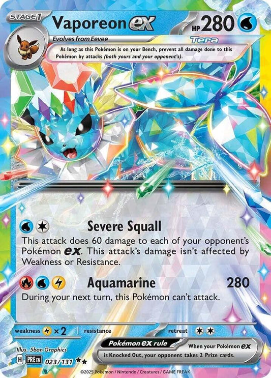 Pokemon Vaporeon ex 23/131 Prismatic Evolutions