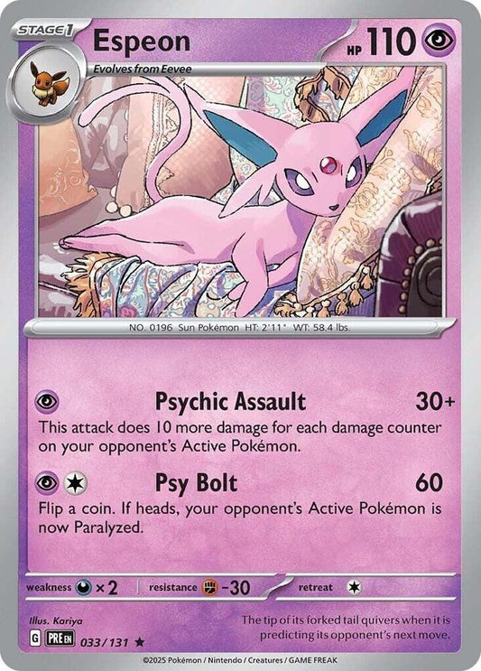Pokemon Espeon 33/131 Prismatic Evolutions